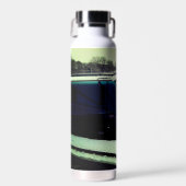 Turquoise en gele trein waterfles (Voorkant)