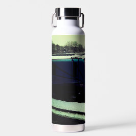 Turquoise en gele trein waterfles