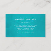 Turquoise en Gele Waterverf Floral Visitekaartje (Achterkant)