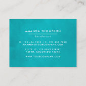 Turquoise en Gele Waterverf Floral Visitekaartje (Achterkant)