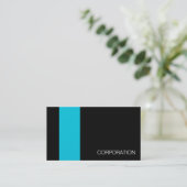 Turquoise en gestreept zwart modern visitekaartje (Staand voorkant)