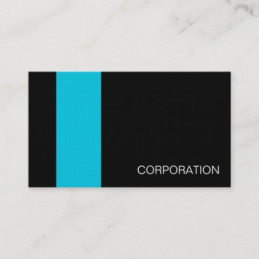 Turquoise en gestreept zwart modern visitekaartje (Voorkant)