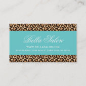Turquoise en Girly Leopard Print Visitekaartje (Voorkant)