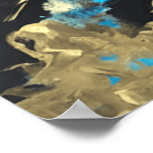 Turquoise en Gold Abstract Art Poster (Hoek)