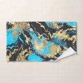 Turquoise en Gold Abstracte kunst Bad Handdoek (Handdoek)