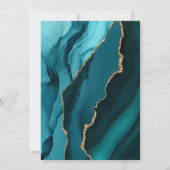 Turquoise en Gold Agate Couples Shower Kaart (Achterkant)