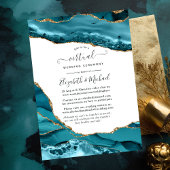 Turquoise en Gold Agate Online Virtual Wedding Kaart