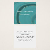 Turquoise en Gold Agate Vierkante Visitekaartjes (Voorkant /achterkant)