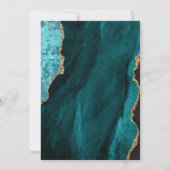 Turquoise en Gold Agate Virtual Vrijgezellenfeest Kaart (Achterkant)