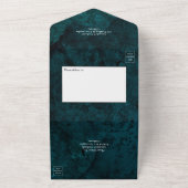 Turquoise en Gold Agate Wedding All In One Uitnodiging (Buitenkant)