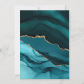 Turquoise en Gold Agate Wedding Save The Date (Achterkant)