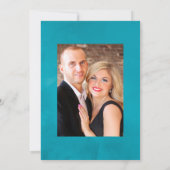  Turquoise en Gold Chic Floral Wedding Kaart (Achterkant)