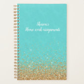 Turquoise en Gold Daily Planner (Voorkant)