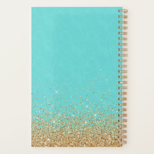 Turquoise en Gold Daily Planner (Achterkant)