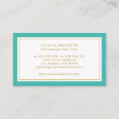 Turquoise en Gold Elegant Feminine Visitekaartje (Achterkant)