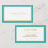 Turquoise en Gold Elegant Feminine Visitekaartje (Voorkant / Achterkant)