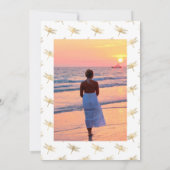 Turquoise en Gold Floral Celebration of Life Kaart (Achterkant)