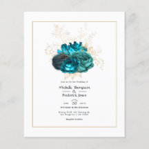 Turquoise en Gold Floral Wedding