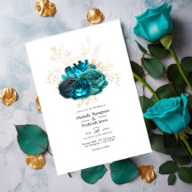 Turquoise en Gold Floral Wedding