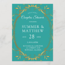 Turquoise en Gold Flourish Wedding Shower