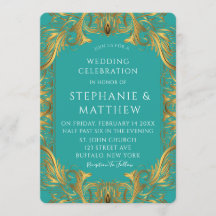 Turquoise en Gold Flourishes Wedding