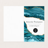 Turquoise en Gold Geode Agate Stone Visitekaartje (Buitenkant ongevouwen)