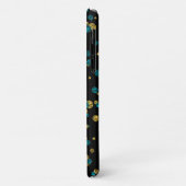 Turquoise en Gold Glitter Confetti Telefoon Case (Achterkant/links)
