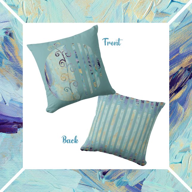 Turquoise en Gold Kussen (Creator heeft geüpload)