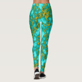 Turquoise en Gold Leggings (Achterkant)