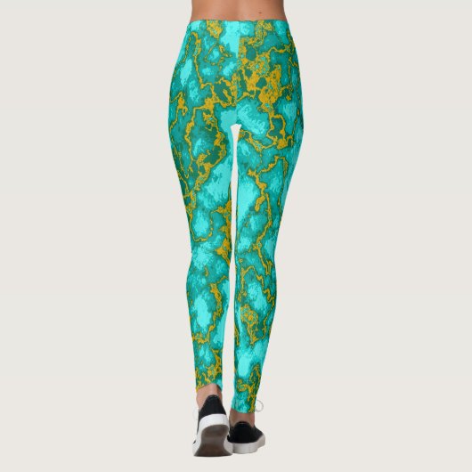 Turquoise en Gold Leggings (Achterkant)