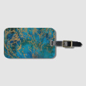 Turquoise en Gold Marble Bagagelabel (Voorkant (horizontaal))