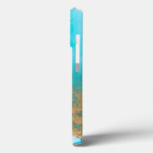Turquoise en Gold Marble Case-Mate iPhone Case (Achterkant / Links)