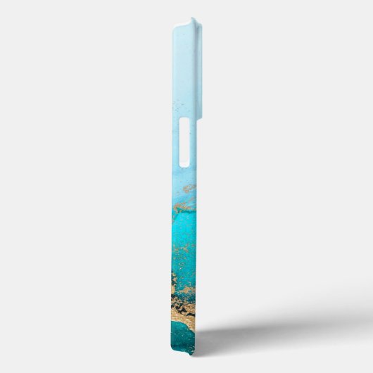 Turquoise en Gold Marble Case-Mate iPhone Case (Achterkant / Rechts)