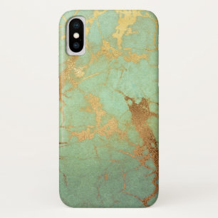 Turquoise en Gold Marble iPhone / iPad case
