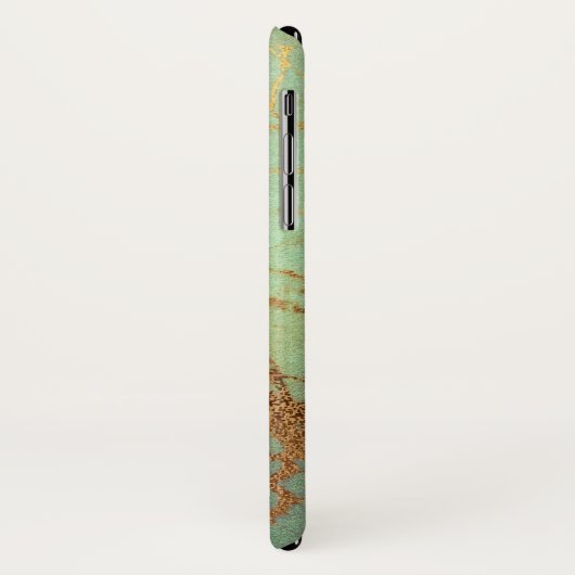 Turquoise en Gold Marble iPhone / iPad case (Achterkant/links)