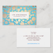 Turquoise en Gold Modern Pattern Beauty Salon Visitekaartje (Voorkant / Achterkant)