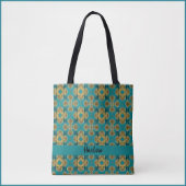 Turquoise en Gold Moroccan Tile Geïnspireerd Tote Bag