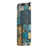 Turquoise en Gold Mosaic Tiles Thermosbeker (Gedraaid links)