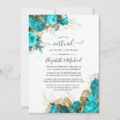 Turquoise en Gold Online Virtual Wedding Kaart (Voorkant)