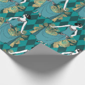 Turquoise en Gold Paris Art Deco Cadeaupapier (Hoek)