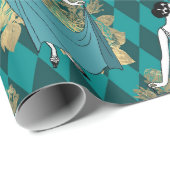 Turquoise en Gold Paris Art Deco Cadeaupapier (Rol Hoek)
