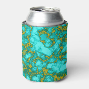 Turquoise en Gold Pattern Blikjeskoeler