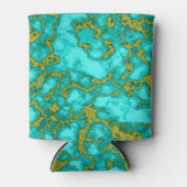 Turquoise en Gold Pattern Blikjeskoeler (Voorkant)