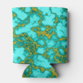 Turquoise en Gold Pattern Blikjeskoeler (Achterkant)