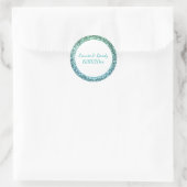 Turquoise en Gold Pattern Monogram Sticker (Tas)