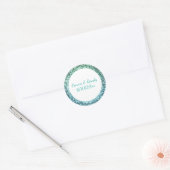 Turquoise en Gold Pattern Monogram Sticker (Envelop)