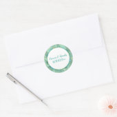 Turquoise en Gold Pattern Monogram Sticker Opal (Envelop)