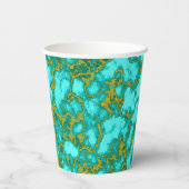 Turquoise en Gold Pattern Papieren Bekers (Achterkant)