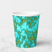 Turquoise en Gold Pattern Papieren Bekers (Rechts)
