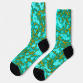 Turquoise en Gold Pattern Sokken (Links)